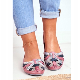 Női balerinák Maciejka bőr rózsaszín 01358 2