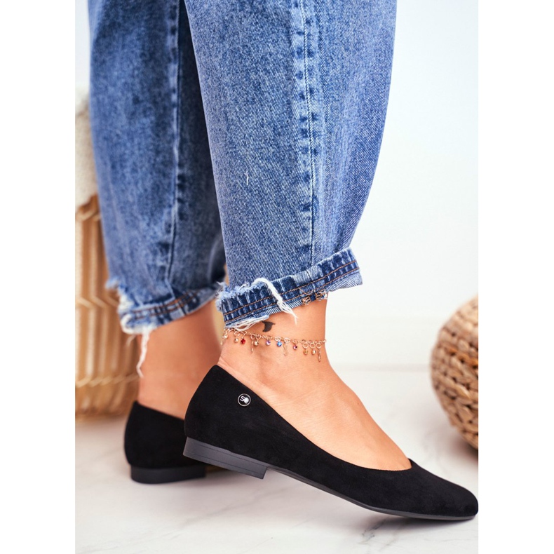 Női velúr balerinák Sergio Leone BL611 Black Nemsis fekete 2