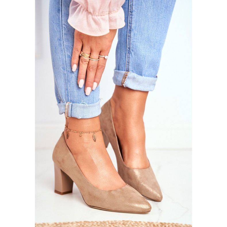 Női szivattyú Sergio Leone PB403 Csillogó bézs Herline 1