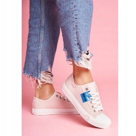 Női cipők Big Star Openwork Pink FF274033 rózsaszín 2 Női cipők Big Star Openwork Pink FF274033 rózsaszín 2