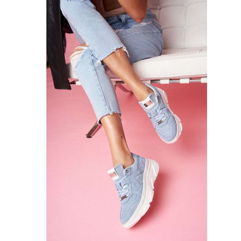 Női sportbőrcipők GOE Blue FF2N3013 kék 1