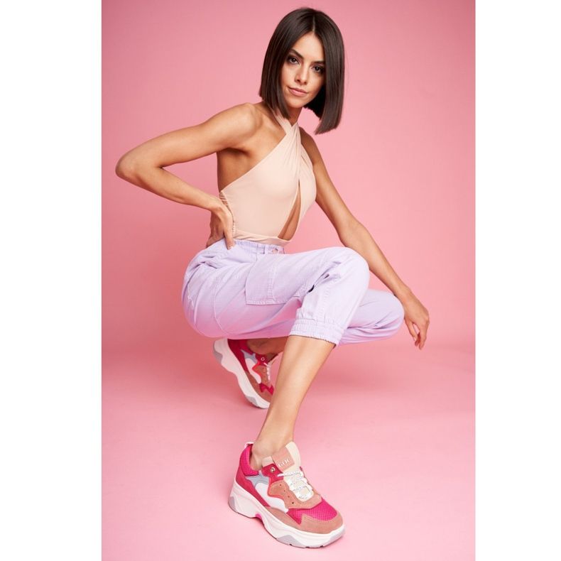 Női sportbőrcipők GOE Pink FF2N3010 fehér rózsaszín 1