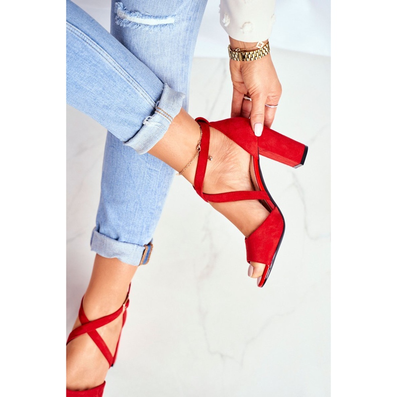 Női szandál magassarkúban Sergio Leone Red SK865 piros 1 Női szandál magassarkúban Sergio Leone Red SK865 piros 1