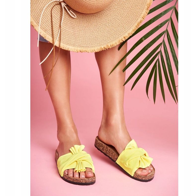 PS1 Női papucs parafa íjakon Neon sárga íj 1 PS1 Női papucs parafa íjakon Neon sárga íj 1