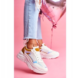 BUGO Női sportcipő sárga -fehér memória 1