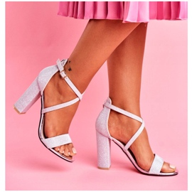 PS1 Női szandál a sarkán Brocade Silver Vivi szürke 2