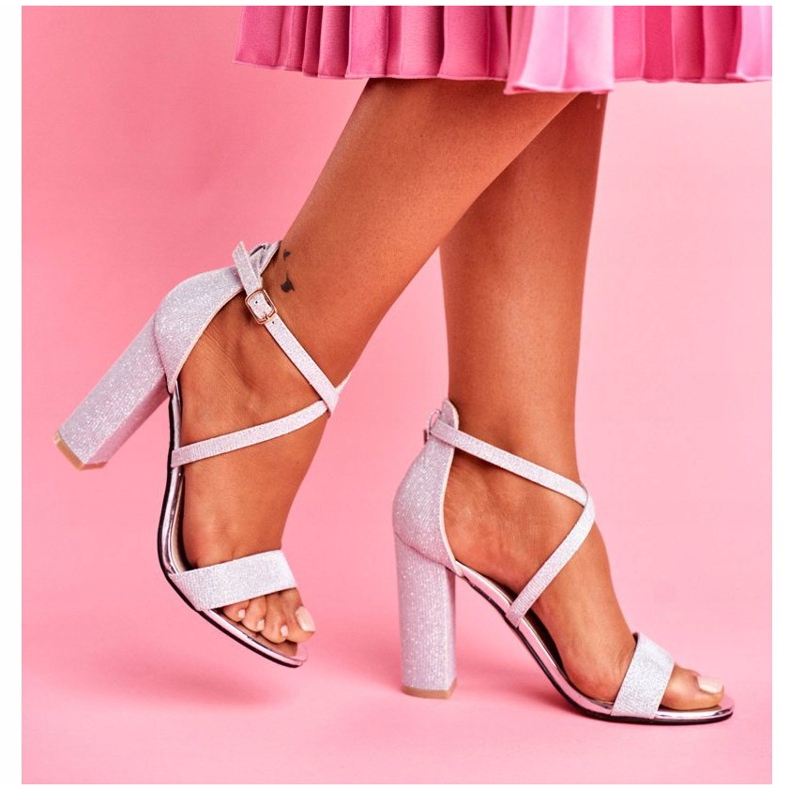 PS1 Női szandál a sarkán Brocade Silver Vivi szürke 2