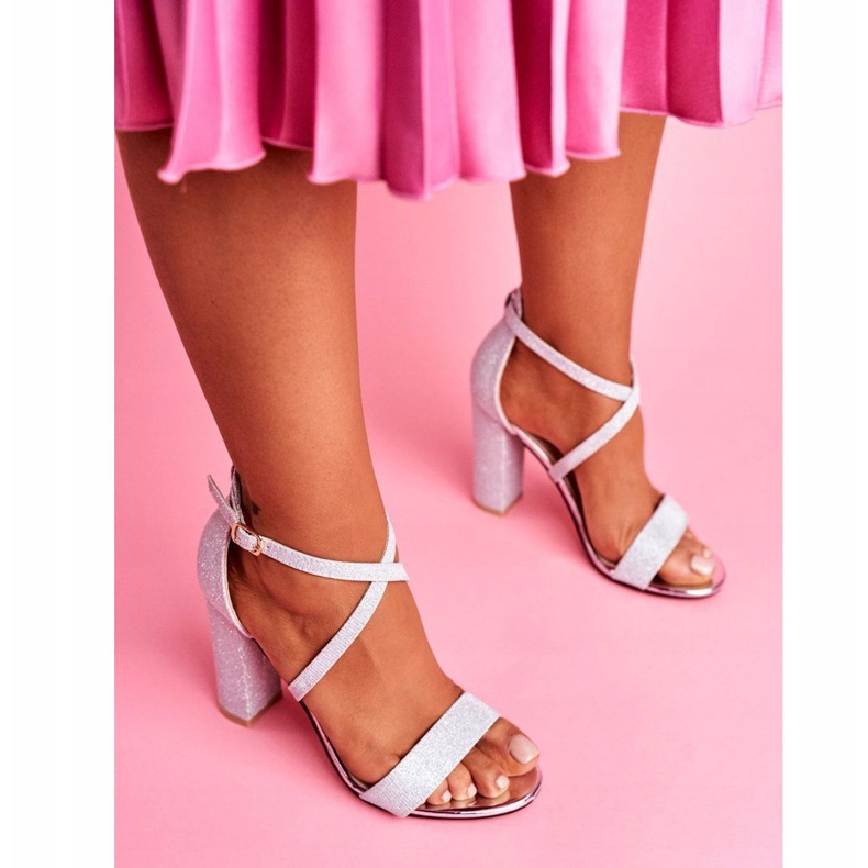 PS1 Női szandál a sarkán Brocade Silver Vivi szürke 1