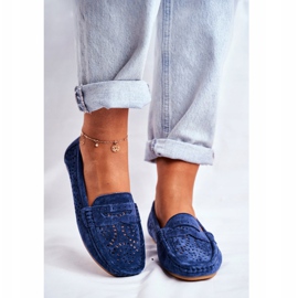 S.Barski Női Cipők áttört bőrrel Navy Blue Salem sötétkék 2