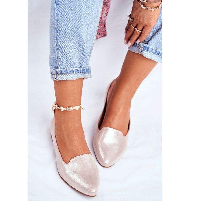 Női balerinák Sergio Leone bézs arany BL610 aranysárga 1