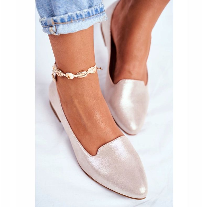 Női balerinák Sergio Leone bézs arany BL610 aranysárga 2