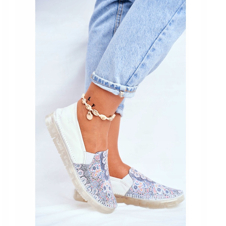 Női Brogues Maciejka Bőr papucs Fehér 03512-46 sokszínű 2