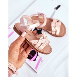 FRROCK Gyermek szandál tépőzárral Lányoknak Pink Lilo rózsaszín 2