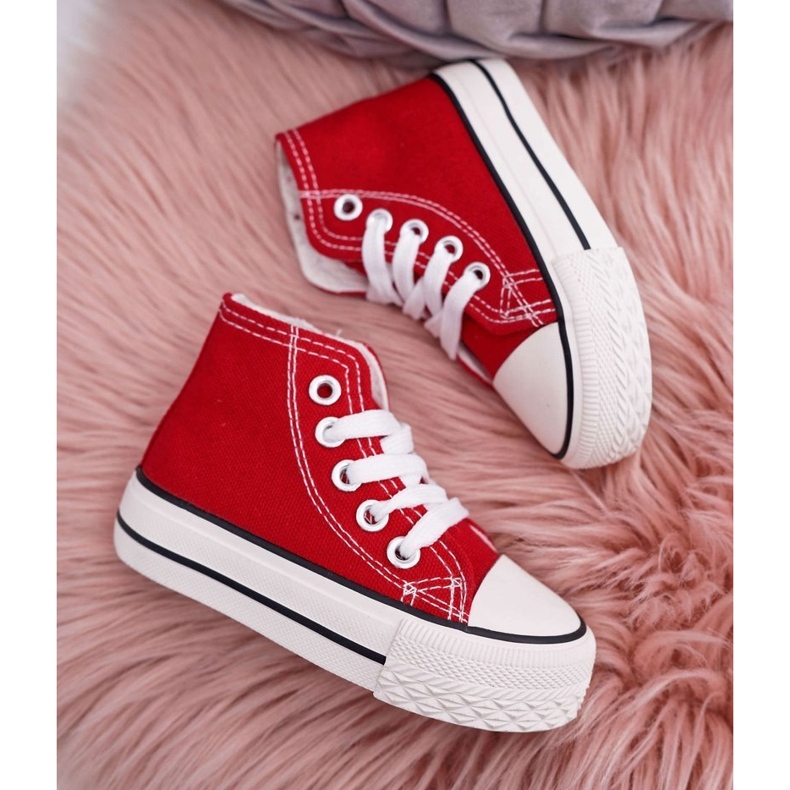 FRROCK Gyermek klasszikus magas cipők cipzárral, piros Filemon 2