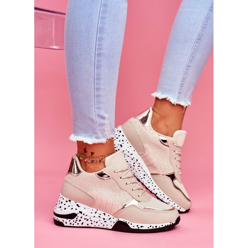 Női sportcipő Rejtett ék bézs Mollen 2