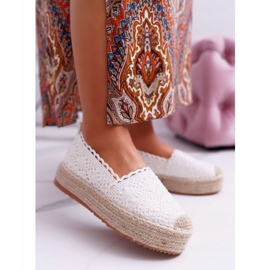 ADY Női espadrilles csipke fehér Desante platform 1 ADY Női espadrilles csipke fehér Desante platform 1