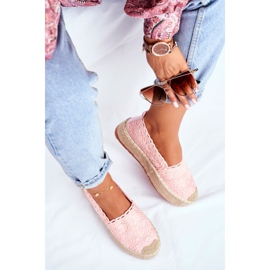 ADY Női espadrilles csipke Pink Desante Platform rózsaszín 1