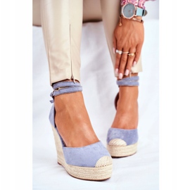 FB2 Női szandál lenvászon ék kék Canterola 1