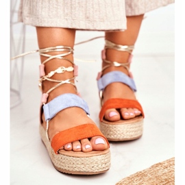 Női espadrillák a platformon Narancssárga Fuerta 2