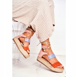Női espadrillák a platformon Narancssárga Fuerta 1