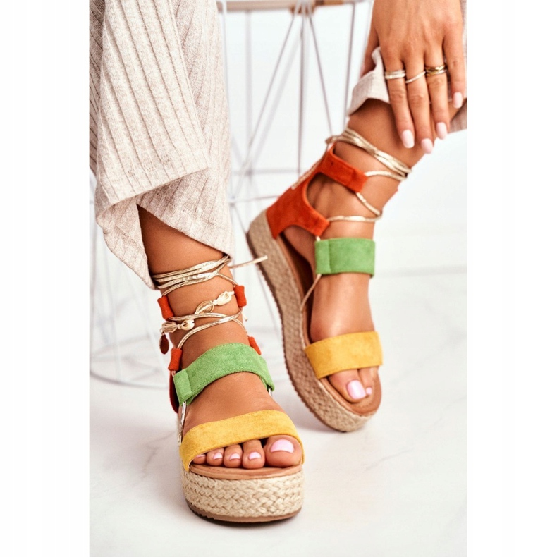 Női espadrilles a platformon Sárga Fuerta 1