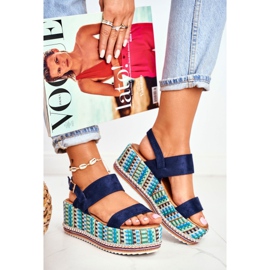 FW1 Női szandál Wedge Espadrilles, sötétkék Sandy 1
