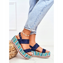FW1 Női szandál Wedge Espadrilles, sötétkék Sandy 2