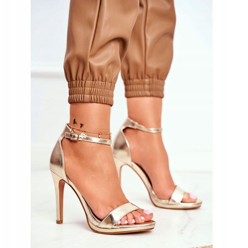 ADY Női szandál magas sarkú arany őrületben aranysárga 1