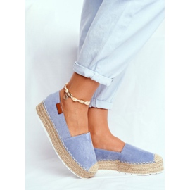 FRBS Női espadrillák a kék La Playa lenvászon platformon 1