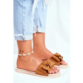 FRJ Női papucs íj teve boldogsággal barna 2