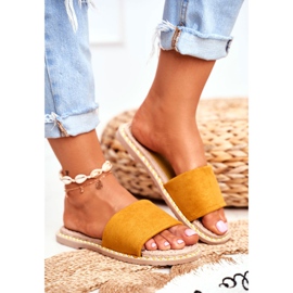 FRJ Női klasszikus velúrpapucsok Sárga nézz rám 2