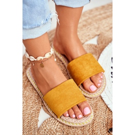 FRJ Női klasszikus velúrpapucsok Sárga nézz rám 1