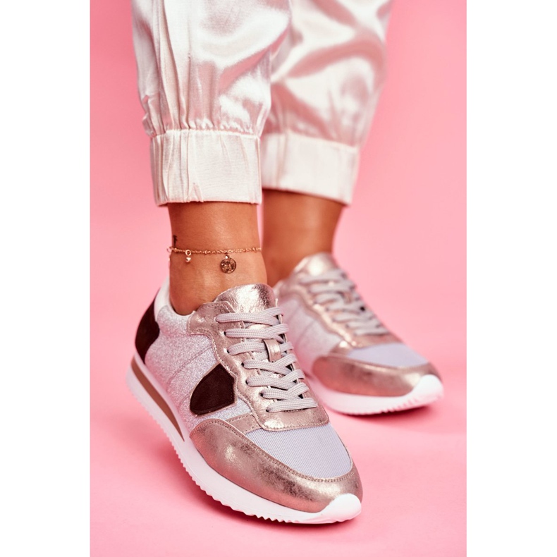 Moow Női sportcipő csillogó ezüst Nagyon szép bézs sokszínű sárga 1