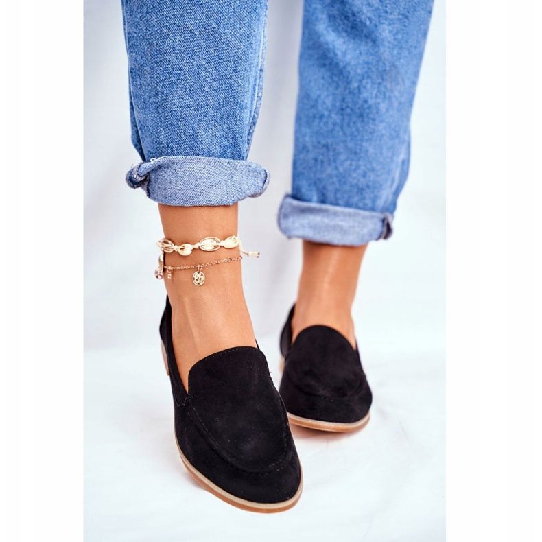 SEA Női Brogues Slip On Suede Black Twinky fekete 2