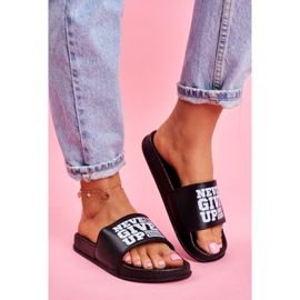 ADY A női papucs soha nem adja fel az aranyat, fekete -fehér 1