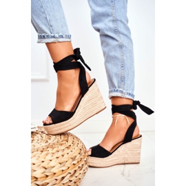 FRID Női szandál Wedge Espadrilles Fekete Ollie 1