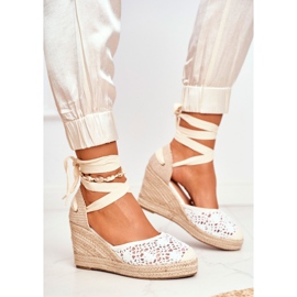 FRID Női szandálok Wedge Espadrilles Lace Vieno fehér 1