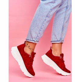 Női sportbőrcipők GOE Red FF2N3017 piros 1