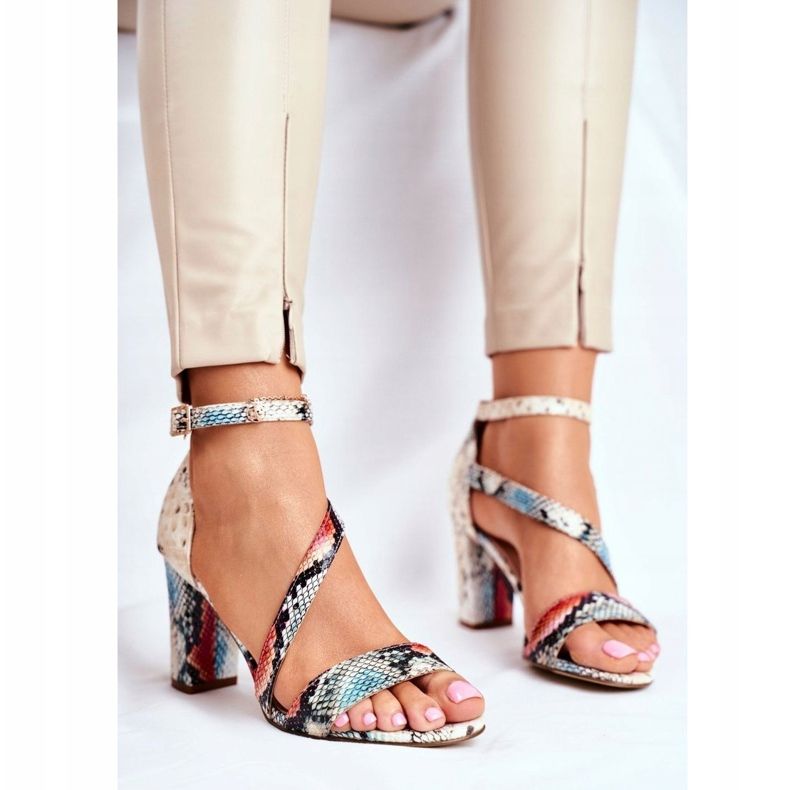 Női szandál magassarkúban Sergio Leone Red Snake SK870 piros sokszínű 1