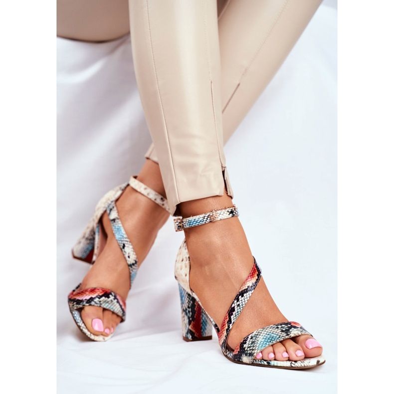 Női szandál magassarkúban Sergio Leone Red Snake SK870 piros sokszínű 2