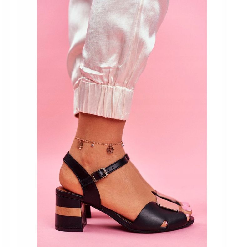 Női szandál Maciejka bőr fekete 04120-01 / 00-5 sárga 2