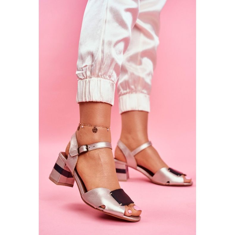 Női szandál Maciejka Bőr Arany 04120-25 / 00-5 fekete sárga 2