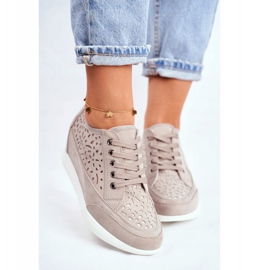 Női Sergio Leone cipők szürke áttört PB122 2