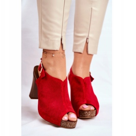 Női szandál magassarkúban Sergio Leone SK855 Red Senillo piros 2