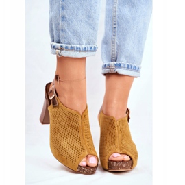 Női szandál magassarkúban Sergio Leone SK855 Yellow Senillo sárga 2
