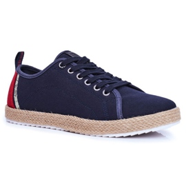 Férfi cipők Big Star Espadrilles Navy Blue FF174154 sötétkék 1