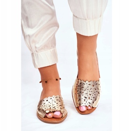 EVE Női arany felcsúsztatható szandál Szeretem a nyarat aranysárga 1