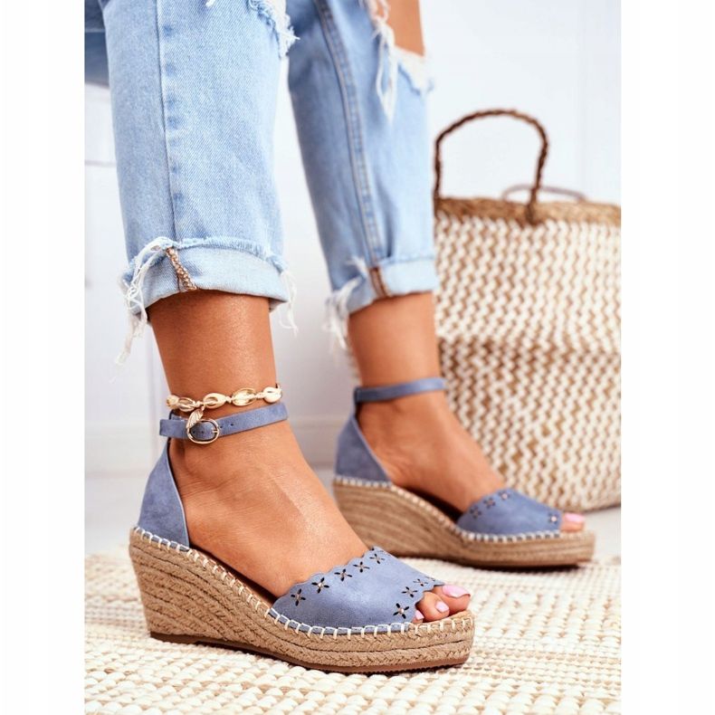 EVE Női szandál ékben Espadrilles Blue Sagittarius kék 1