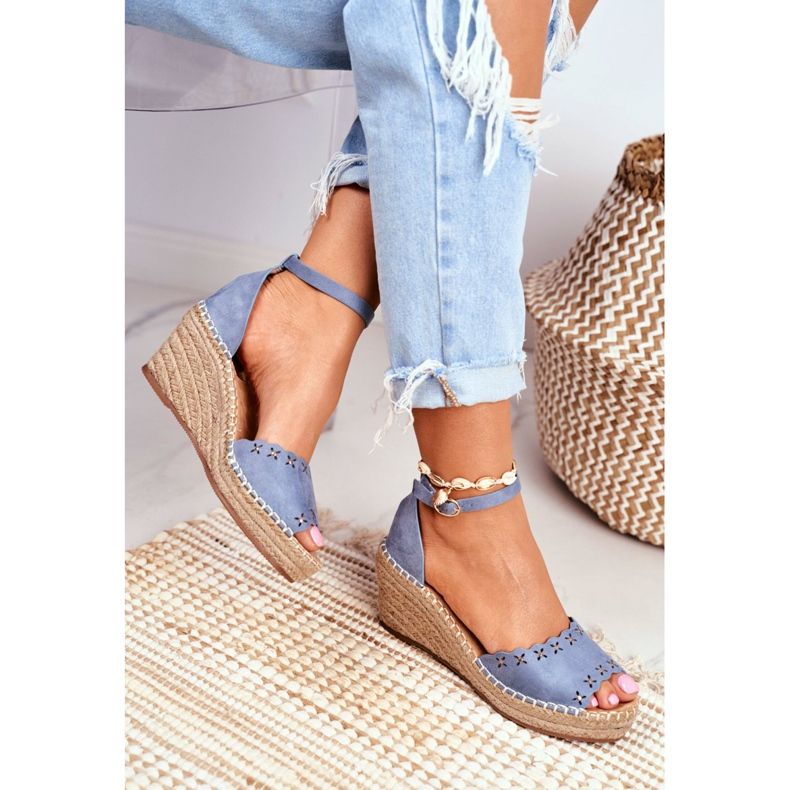 EVE Női szandál ékben Espadrilles Blue Sagittarius kék 2