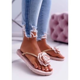 Női papucs Papucsok Bézs Virág Glitter Elenda 1